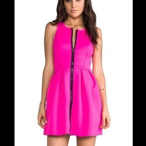 Stylestalker scuba pleated flare zip dress